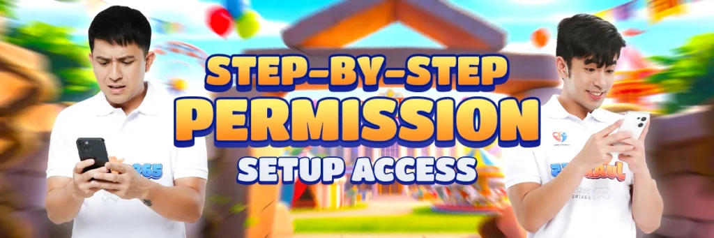 image of step-by-step permission setup process